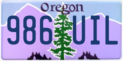 OR license plate 986UIL