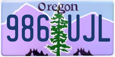 OR license plate 986UJL