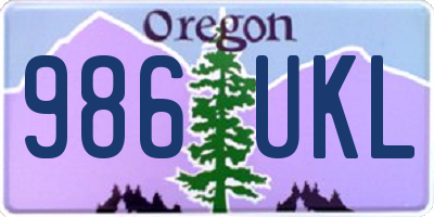 OR license plate 986UKL
