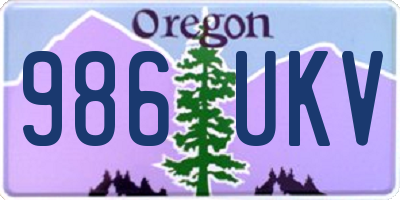 OR license plate 986UKV