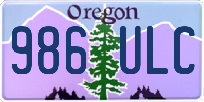 OR license plate 986ULC
