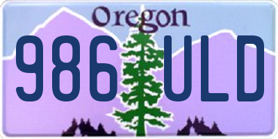 OR license plate 986ULD