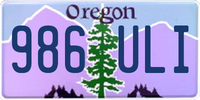 OR license plate 986ULI