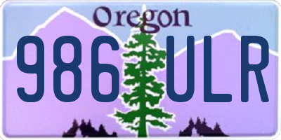 OR license plate 986ULR