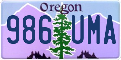 OR license plate 986UMA