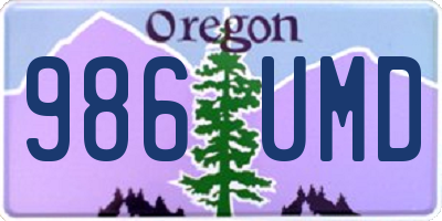 OR license plate 986UMD