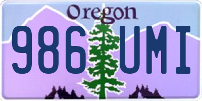 OR license plate 986UMI