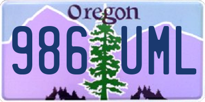 OR license plate 986UML