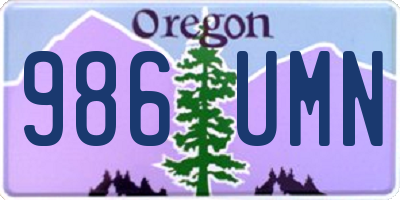 OR license plate 986UMN