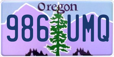 OR license plate 986UMQ