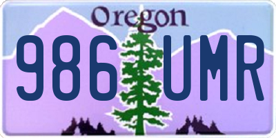 OR license plate 986UMR