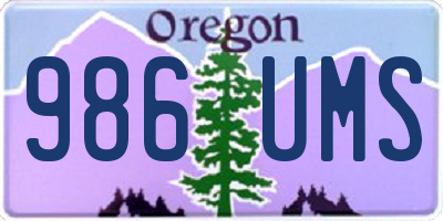 OR license plate 986UMS