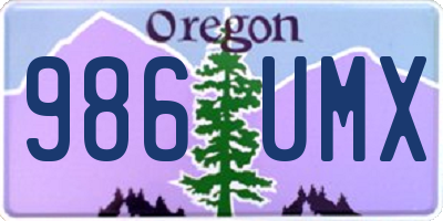 OR license plate 986UMX