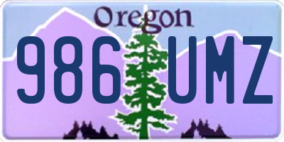 OR license plate 986UMZ