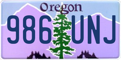 OR license plate 986UNJ