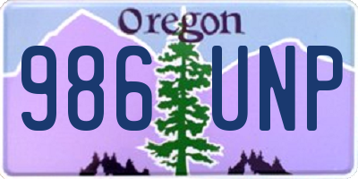 OR license plate 986UNP