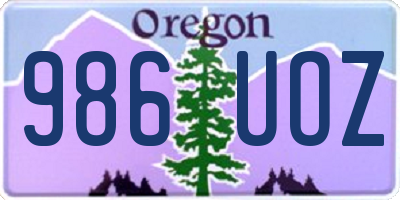 OR license plate 986UOZ