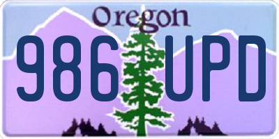 OR license plate 986UPD