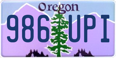 OR license plate 986UPI