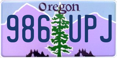 OR license plate 986UPJ