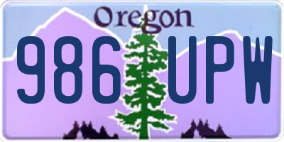 OR license plate 986UPW