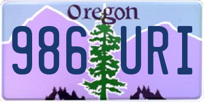 OR license plate 986URI
