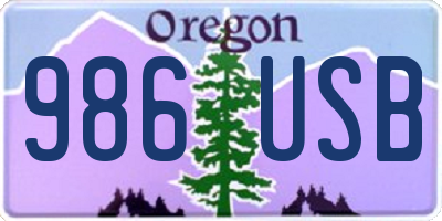 OR license plate 986USB