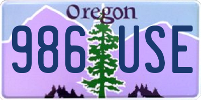 OR license plate 986USE