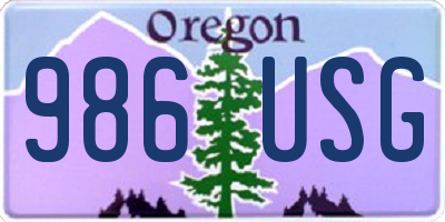 OR license plate 986USG