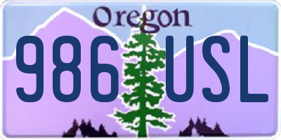 OR license plate 986USL