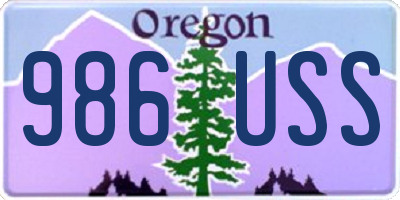 OR license plate 986USS