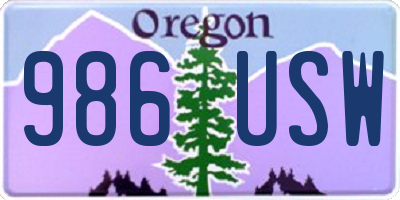 OR license plate 986USW