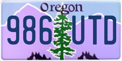 OR license plate 986UTD