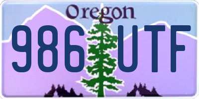 OR license plate 986UTF