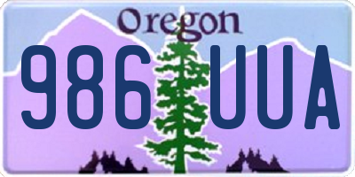 OR license plate 986UUA