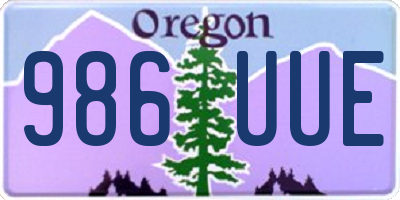 OR license plate 986UUE