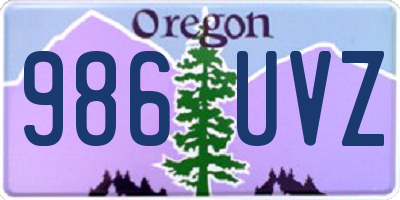 OR license plate 986UVZ
