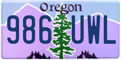 OR license plate 986UWL