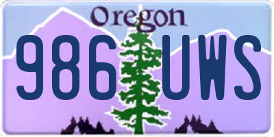 OR license plate 986UWS