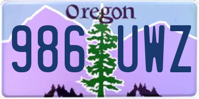 OR license plate 986UWZ