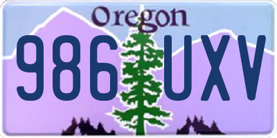 OR license plate 986UXV