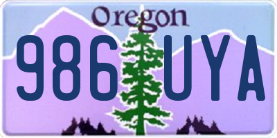 OR license plate 986UYA