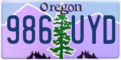 OR license plate 986UYD