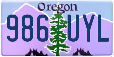 OR license plate 986UYL