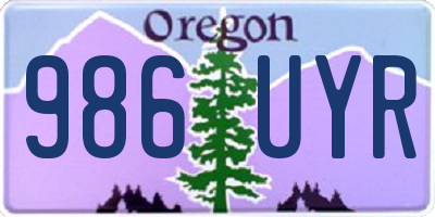 OR license plate 986UYR