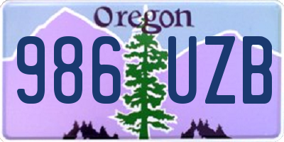 OR license plate 986UZB