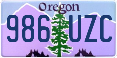 OR license plate 986UZC