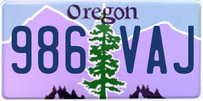OR license plate 986VAJ