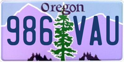 OR license plate 986VAU