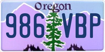 OR license plate 986VBP